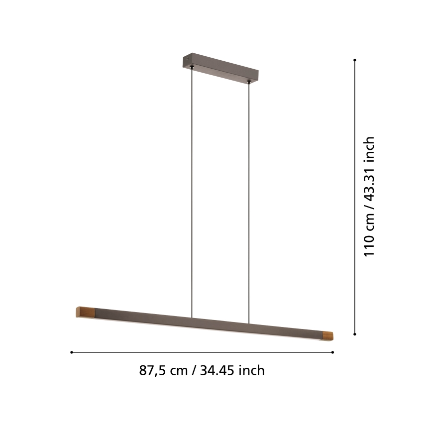 Eglo - LED Żyrandol ściemnialny na lince LED/18W/230V 3000K