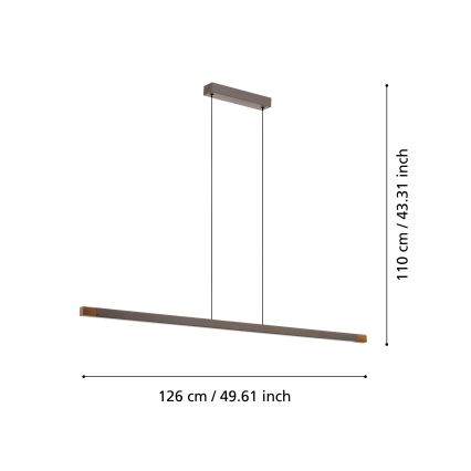 Eglo - LED Żyrandol ściemnialny na lince LED/22W/230V 3000K