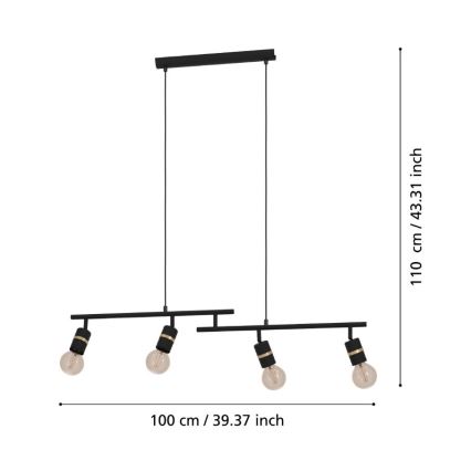 Eglo - Lampa wisząca na linkach 4xE27/10W/230V