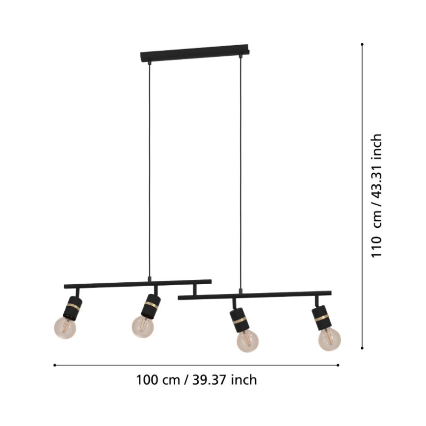 Eglo - Lampa wisząca na linkach 4xE27/10W/230V