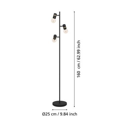 Eglo - Lampa stojąca 3xE27/10W/230V