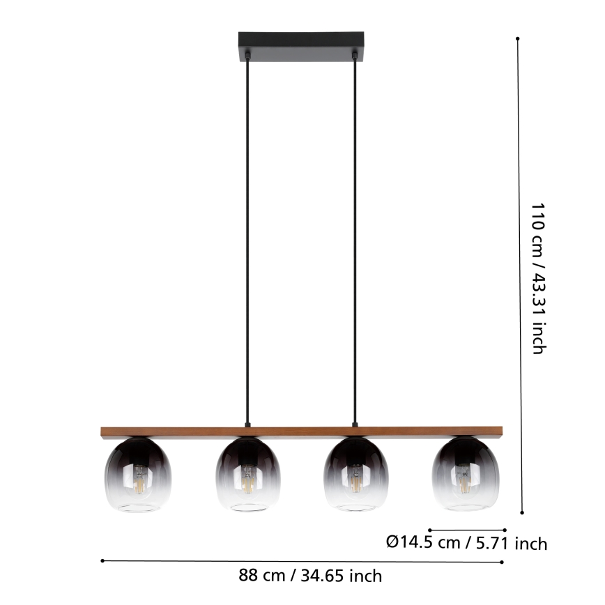 Eglo - Lampa wisząca na linkach 4xE27/40W/230V