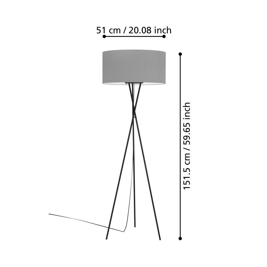 Eglo - Lampa stojąca 1xE27/60W/230V