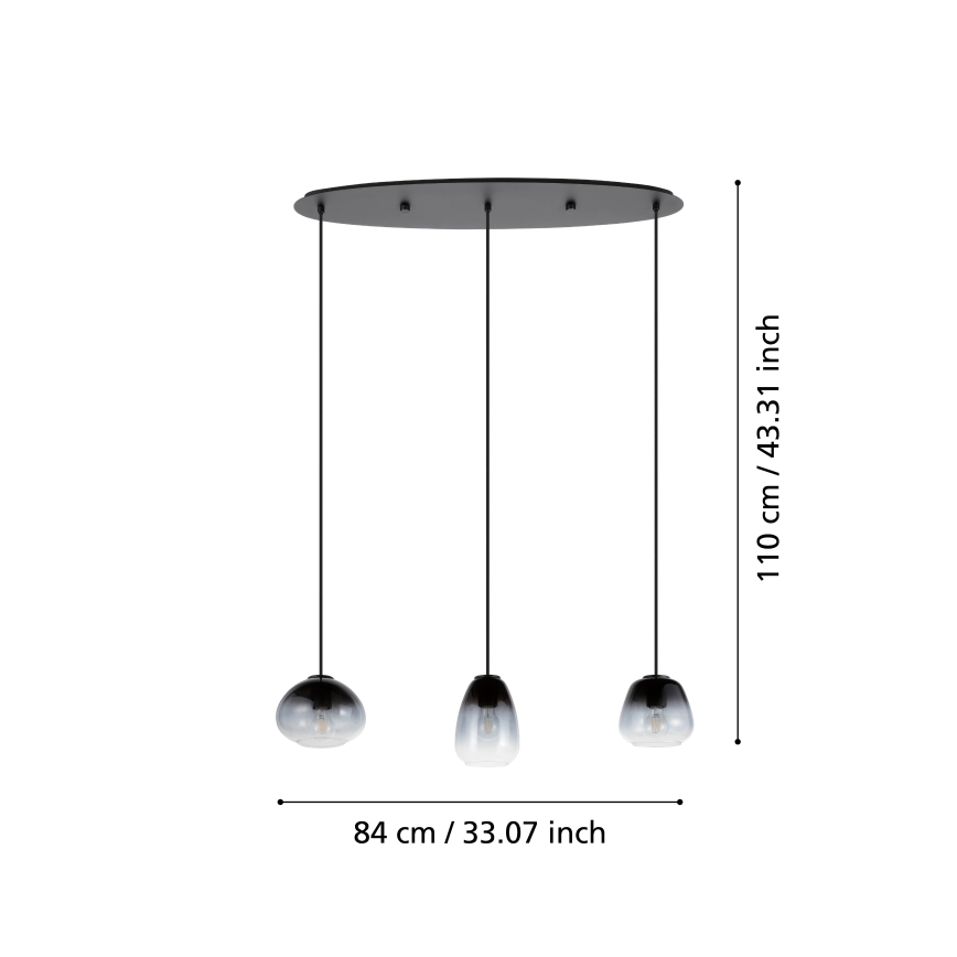 Eglo - Żyrandol na lince 3xE27/40W/230V