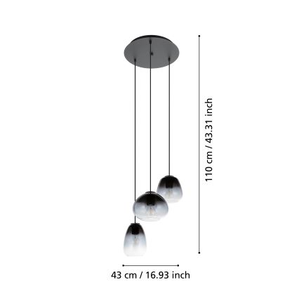 Eglo  - Żyrandol 3xE27/40W/230V śr. 43 cm