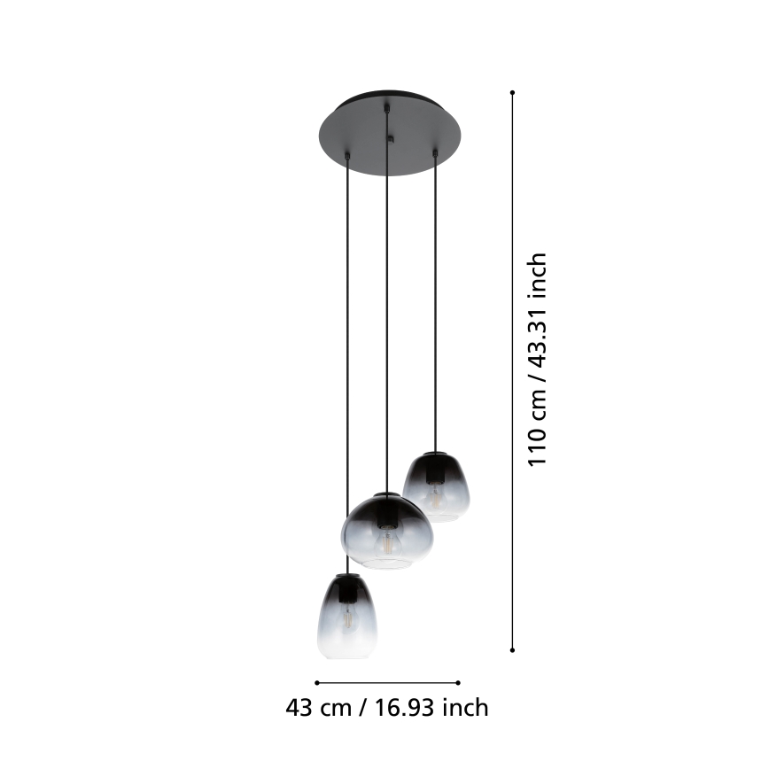 Eglo  - Żyrandol 3xE27/40W/230V śr. 43 cm