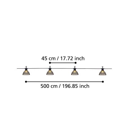 Eglo - Zewnętrzny łańcuch dekoracyjny LED 12xLED/0,066W/3,2V IP44