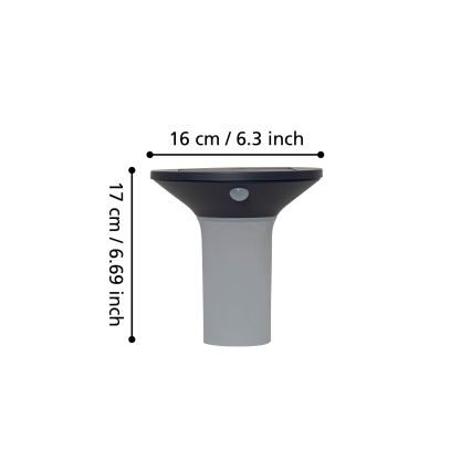 Eglo - LED zewnętrzna lampa solarna z czujnikiem 6xLED/0,03W/3,7V IP44
