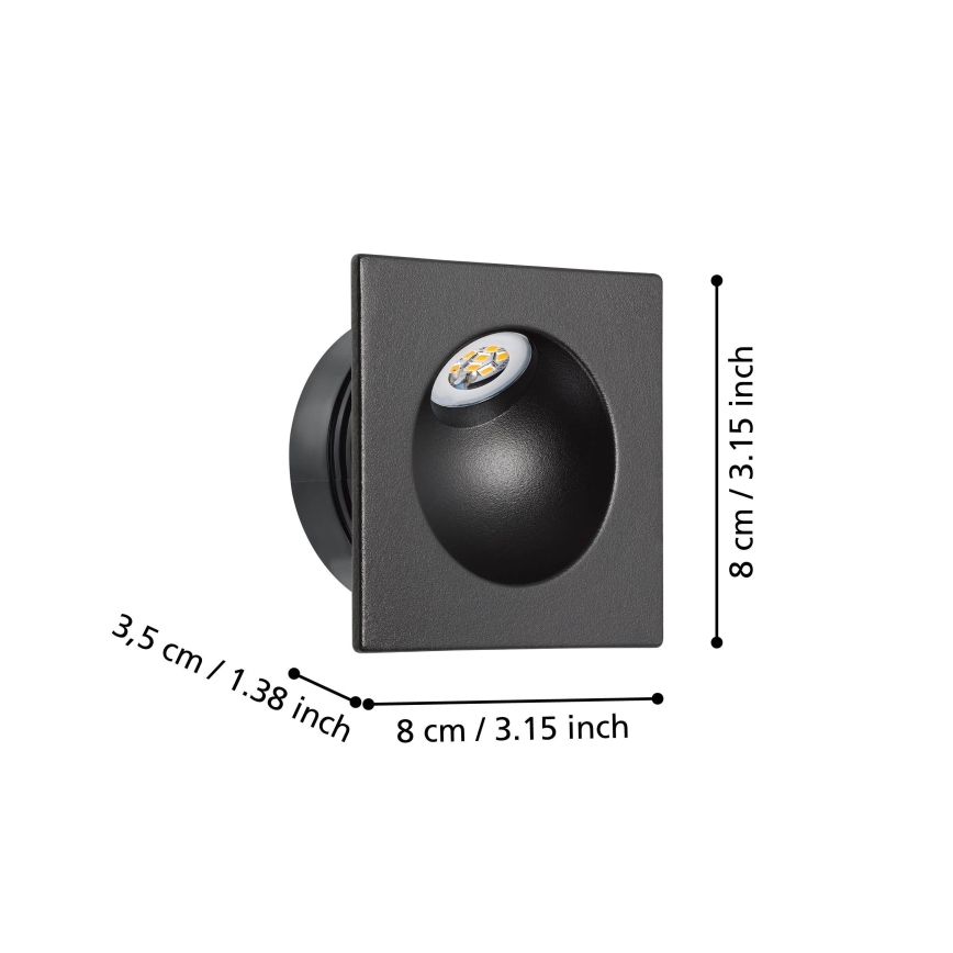 Eglo - LED Oświetlenie schodowe LED/2W/230V 3000K czarne