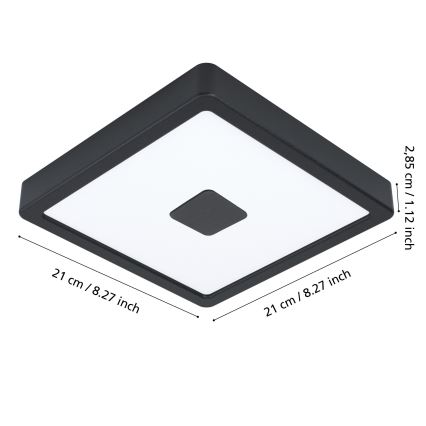 Eglo - LED Lampa sufitowa zewnętrzna LED/17W/230V IP44 czarna