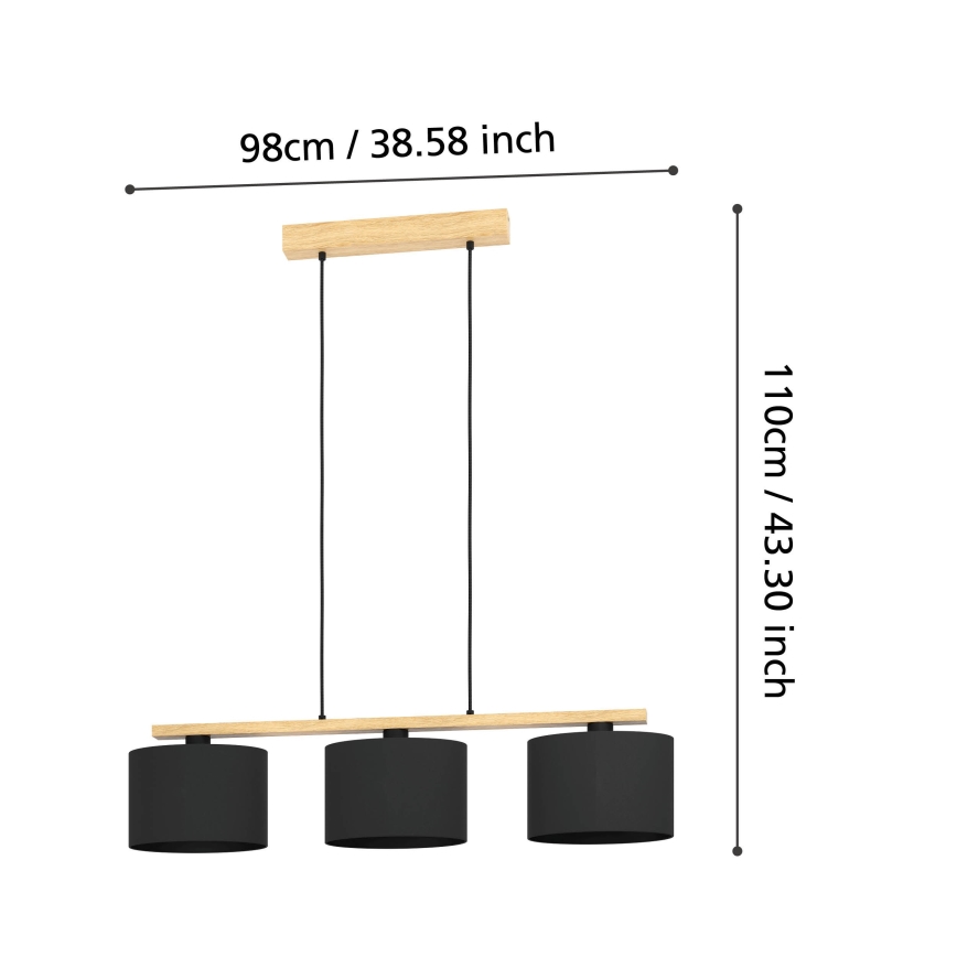 Eglo - Lampa wisząca na linkach 3xE27/40W/230V