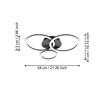 Eglo - LED Ściemnialny plafon LED/33W/230V