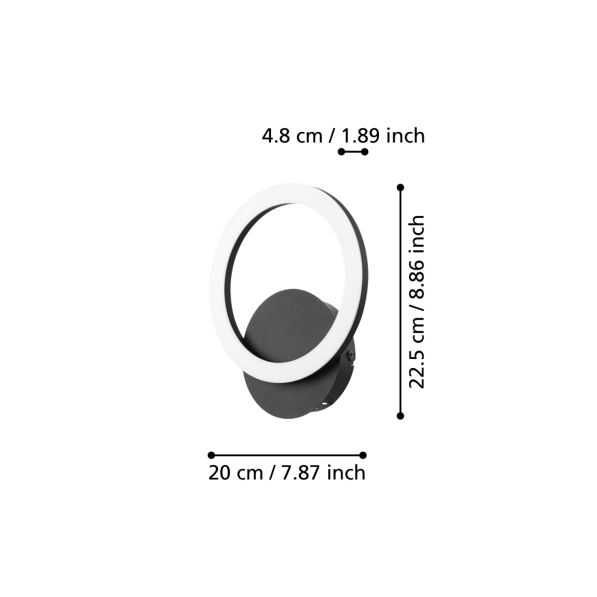 Eglo - LED Ściemnialny kinkiet LED/12W/230V