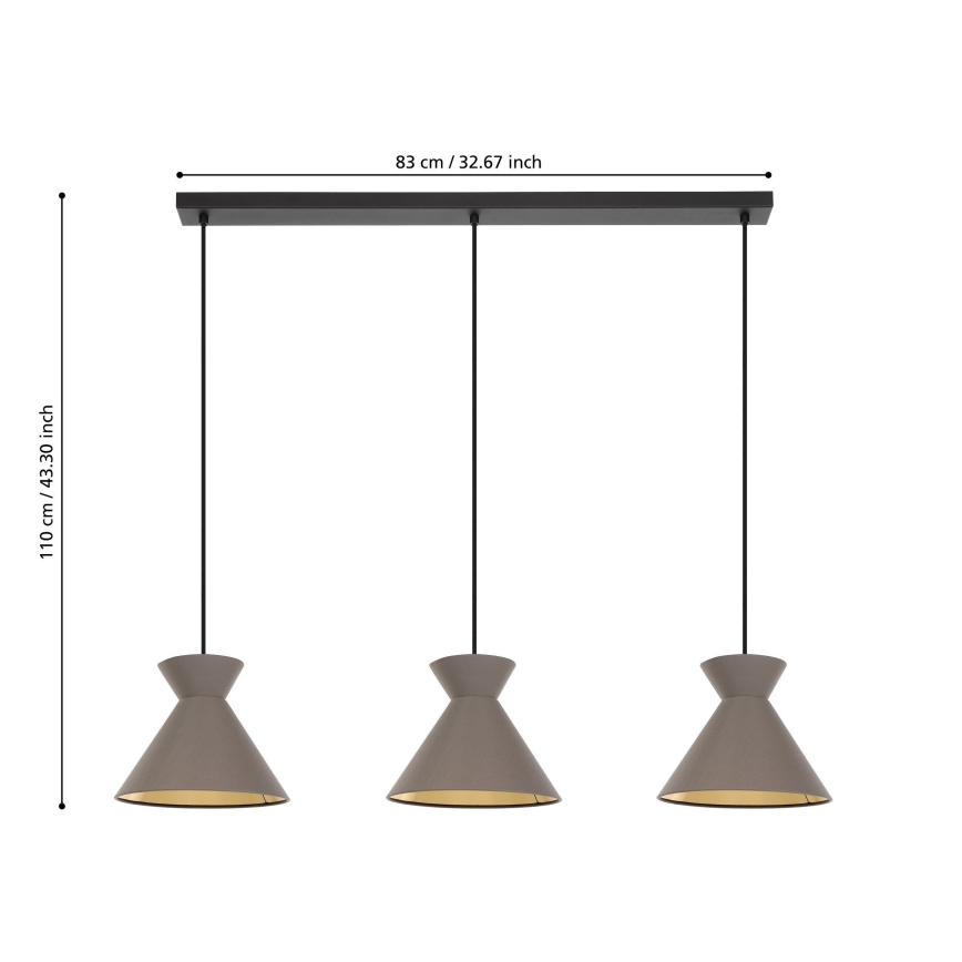 Eglo - Lampa wisząca na linkach 3xE27/40W/230V