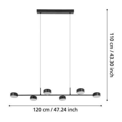 Eglo - LED Żyrandol ściemnialny na lince 6xLED/7W/230V