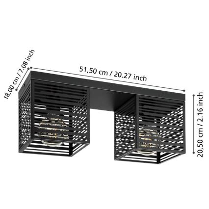 Eglo - Lampa sufitowa 2xE27/40W/230V