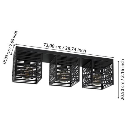 Eglo - Lampa sufitowa 3xE27/40W/230V