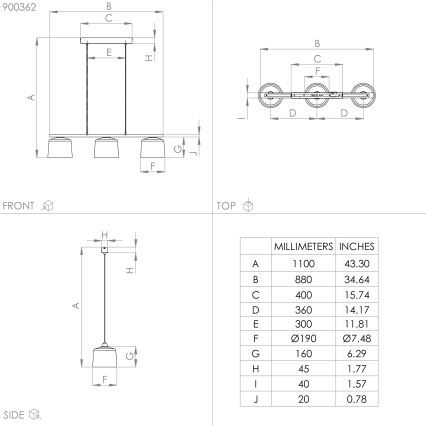 Eglo - Lampa wisząca na linkach 3xE27/40W/230V