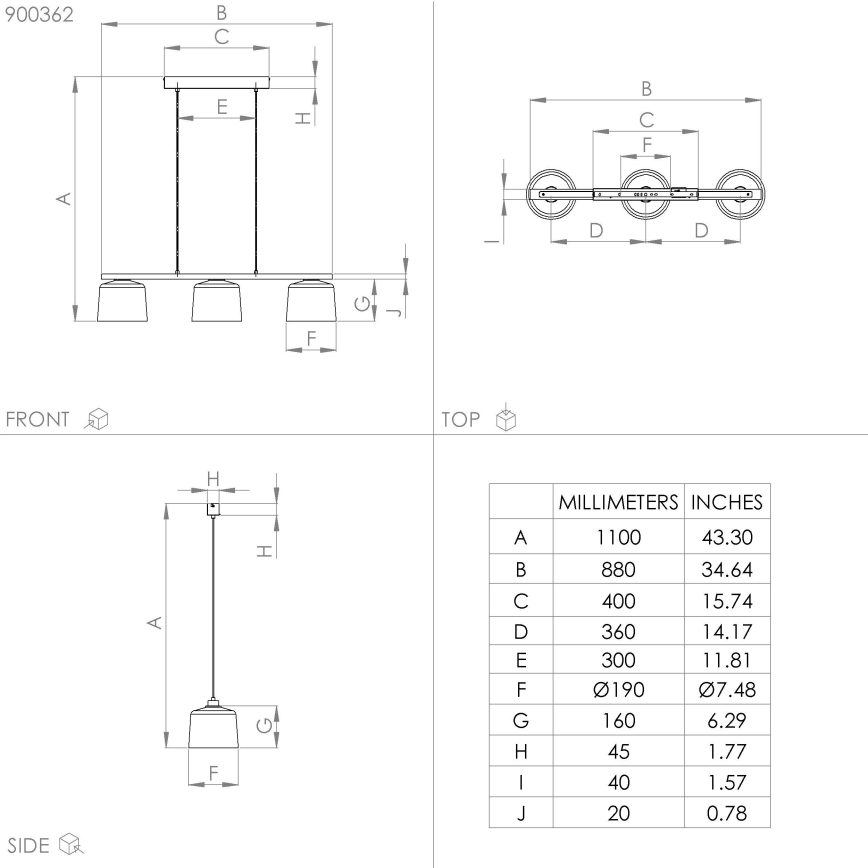 Eglo - Lampa wisząca na linkach 3xE27/40W/230V