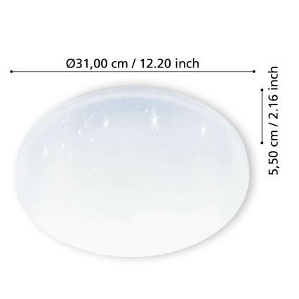 Eglo - LED sufitowe oświetlenie łazienkowe LED/18W/230V IP44