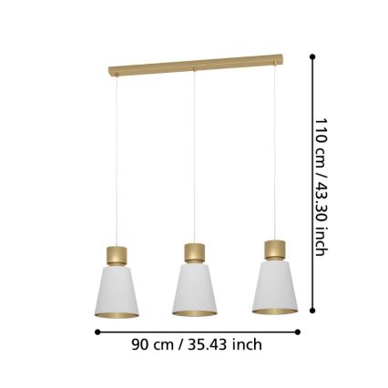 Eglo - Lampa wisząca na linkach 3xE27/40W/230V