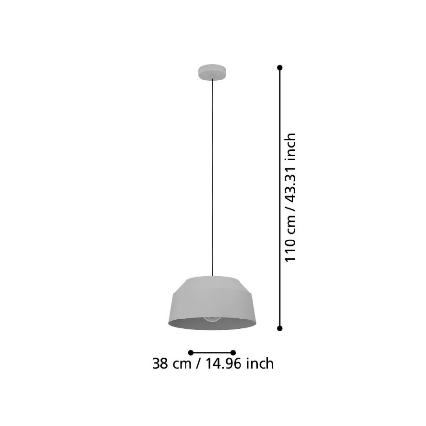 Eglo - Lampa wisząca na linkę 1xE27/40W/230V śr. 38 cm
