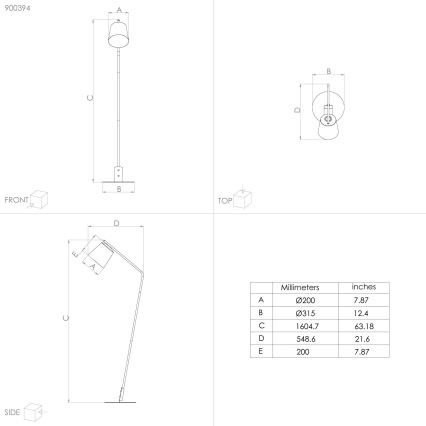 Eglo - Lampa podłogowa 1xE27/40W/230V