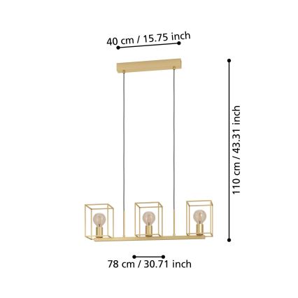 Eglo - Lampa wisząca na linkach 3xE27/40W/230V