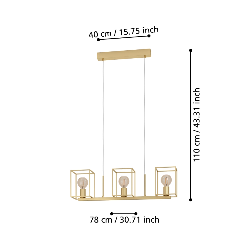 Eglo - Lampa wisząca na linkach 3xE27/40W/230V