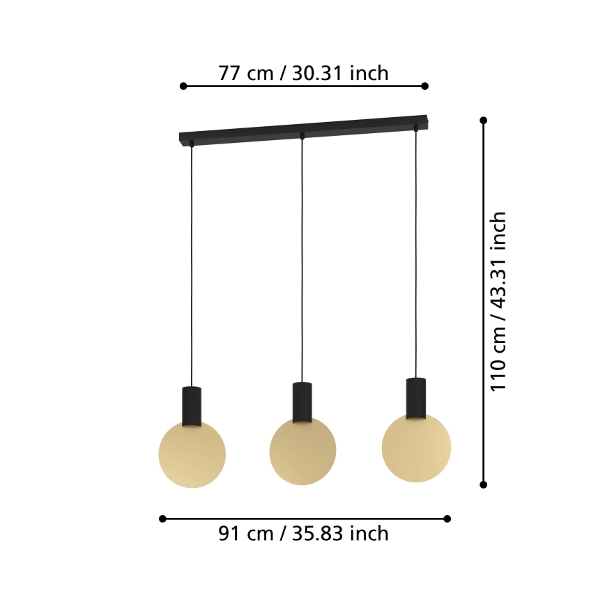 Eglo - LED Żyrandol na lince 3xGU10/4,5W/230V 3000K
