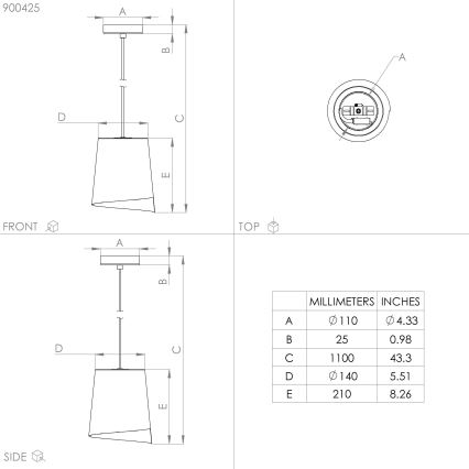 Eglo - Lampa wisząca na linkę 1xE27/40W/230V