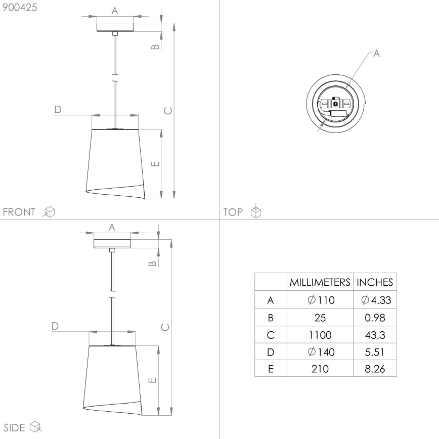 Eglo - Lampa wisząca na linkę 1xE27/40W/230V