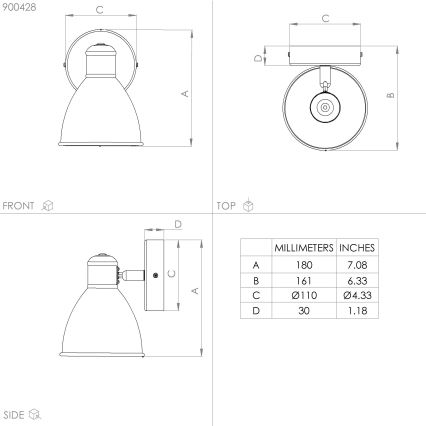 Eglo - LED Kinkiet łazienkowy 1xGU10/3W/230V IP44