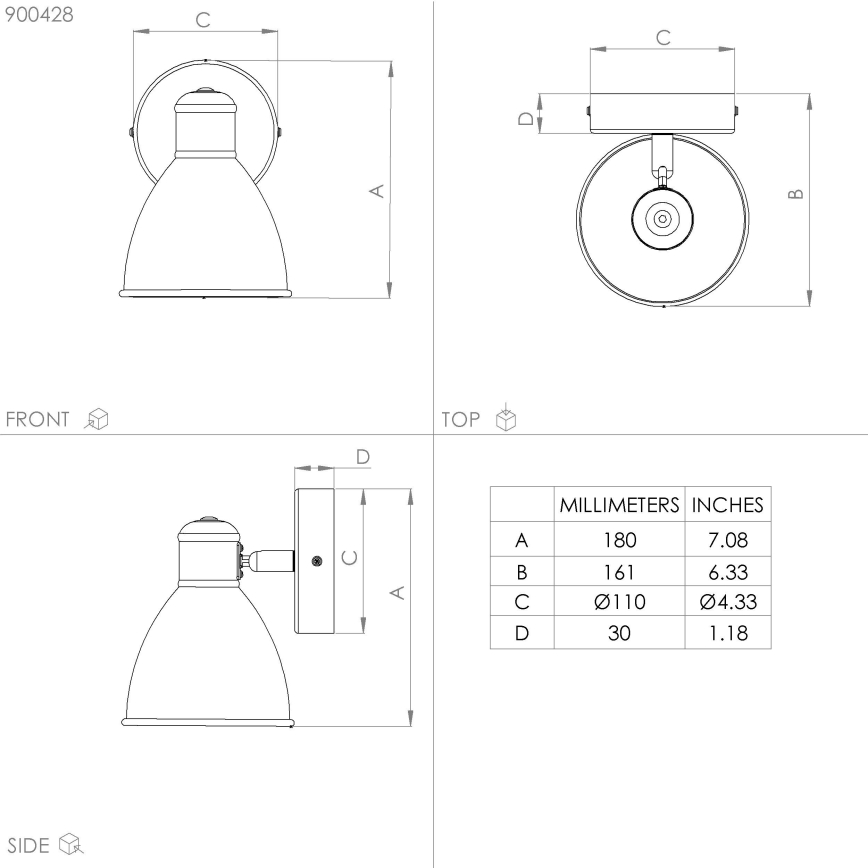 Eglo - LED Kinkiet łazienkowy 1xGU10/3W/230V IP44