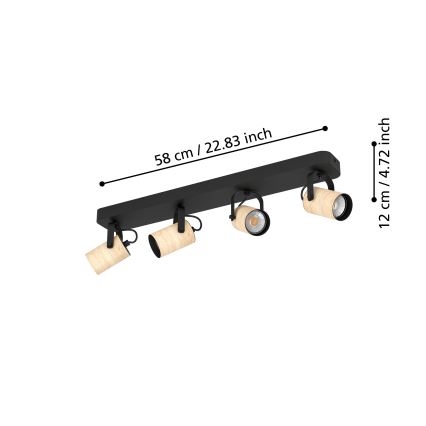 Eglo - LED Oświetlenie punktowe 4xGU10/3W/230V