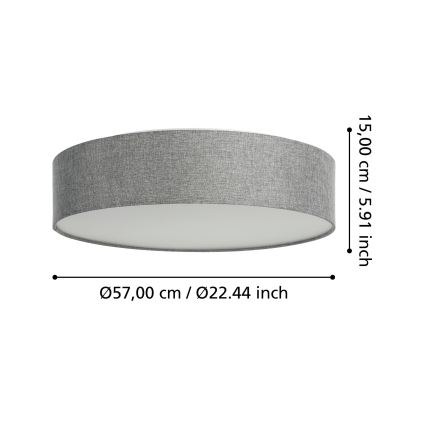 Eglo - LED RGBW ściemnialna lampa sufitowa LED/35W/230V 2700-6500K szara