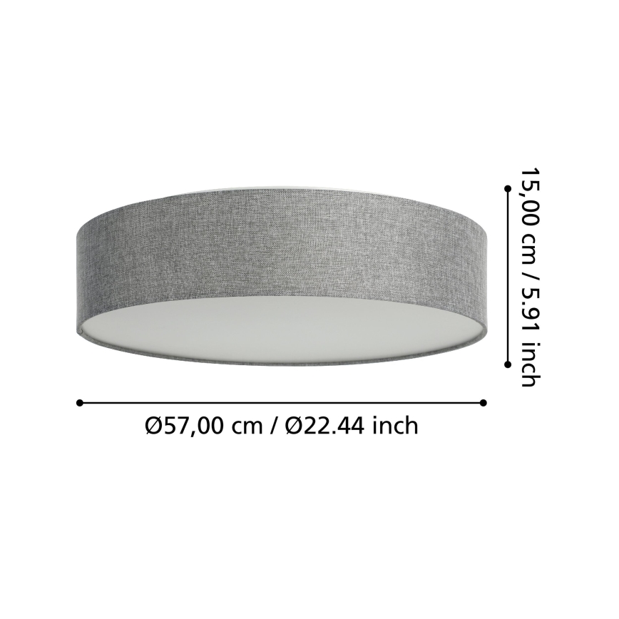 Eglo - LED RGBW ściemnialna lampa sufitowa LED/35W/230V 2700-6500K szara