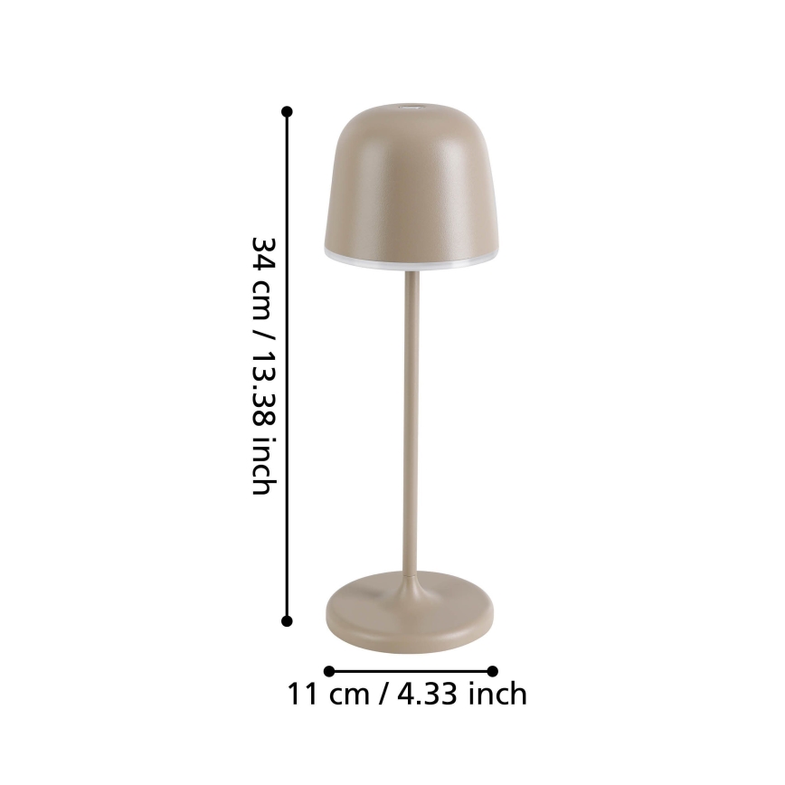 Eglo - LED Ściemnialna lampa zewnętrzna LED/2,2W/5V 1800 mAh beżowa IP54