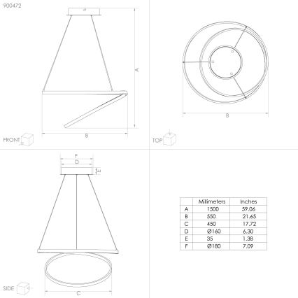 Eglo - LED Żyrandol na lince LED/36W/230V