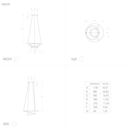 Eglo - LED Ściemnialny żyrandol na lince LED/43,2W/230V biały