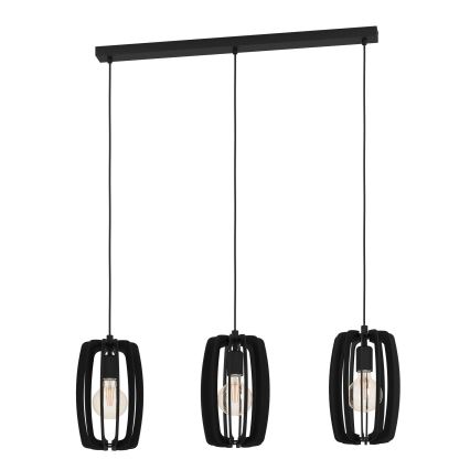 Eglo - Lampa wisząca na linkach 3xE27/40W/230V czarna