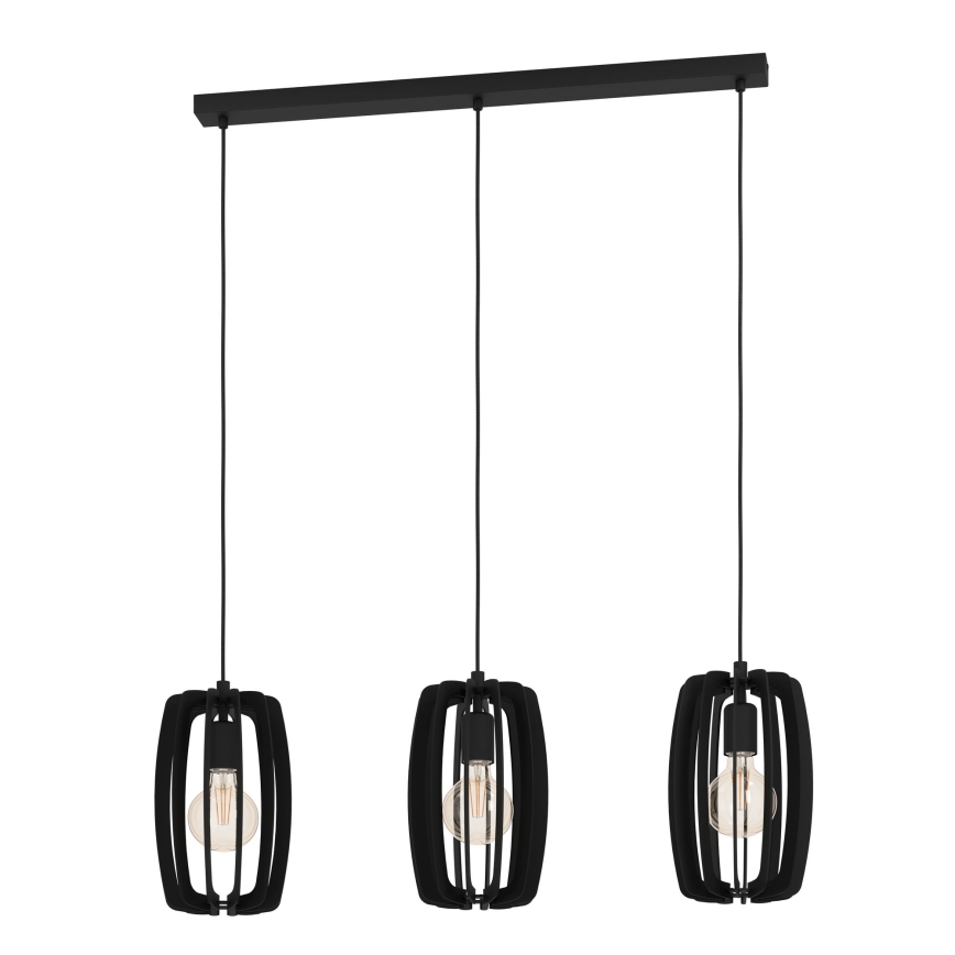 Eglo - Lampa wisząca na linkach 3xE27/40W/230V czarna
