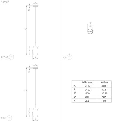 Eglo - Lampa wisząca na linkę 1xE27/40W/230V