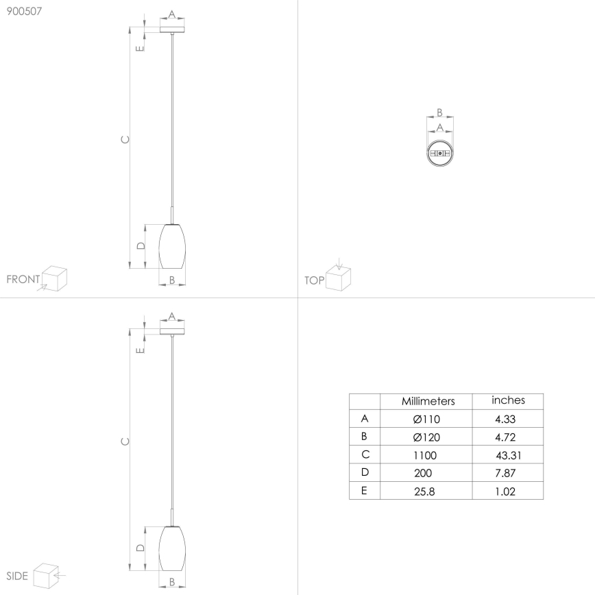 Eglo - Lampa wisząca na linkę 1xE27/40W/230V