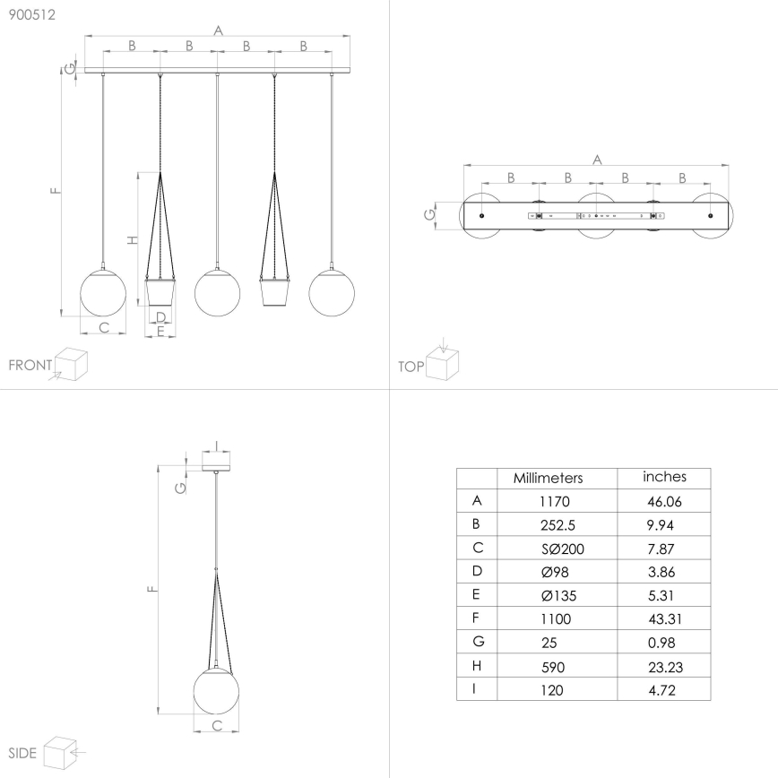 Eglo - Lampa wisząca na linkach 3xE27/40W/230V
