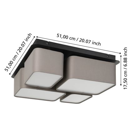 Eglo - Żyrandol natynkowy 4xE27/28W/230V