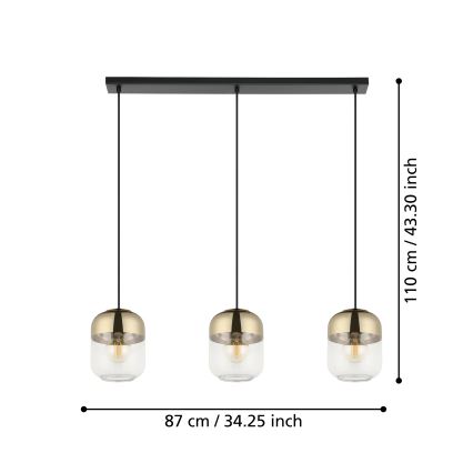 Eglo - Lampa wisząca na linkach 3xE27/40W/230V