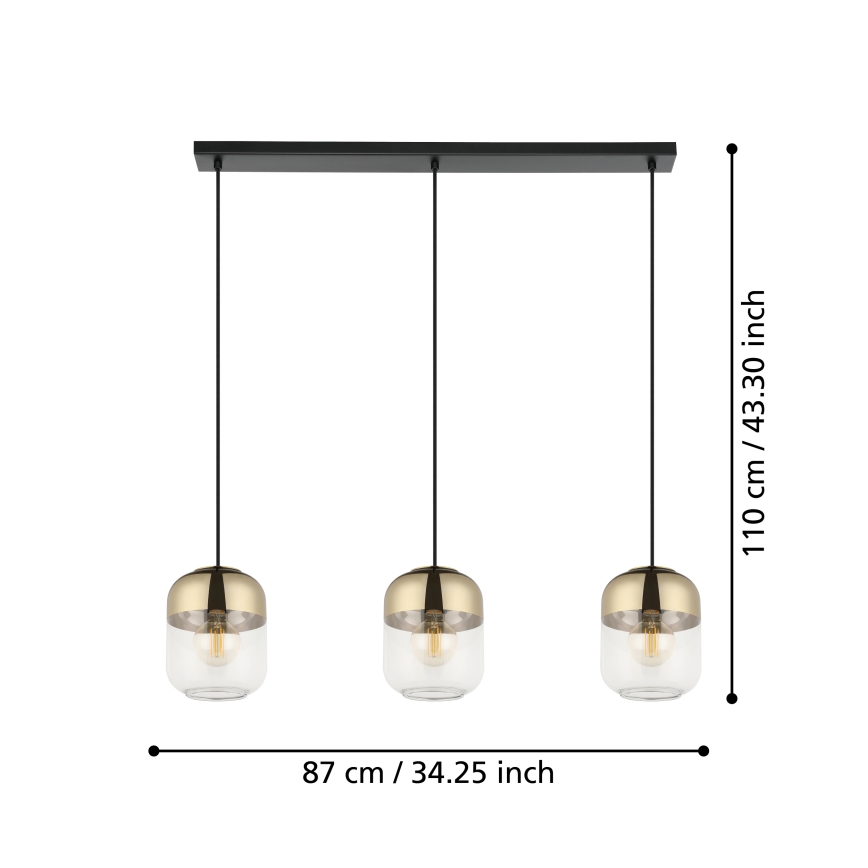Eglo - Lampa wisząca na linkach 3xE27/40W/230V