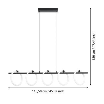 Eglo - LED Żyrandol na lince 5xLED/7W/230V