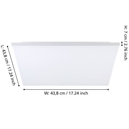 Eglo - LED RGBW Ściemnialny plafon LED/20,5W/230V 3000-6500K + pilot